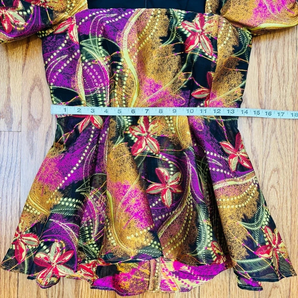 Tuckernuck babydoll square neck Puff short sleeves magenoto purple ankara blouse